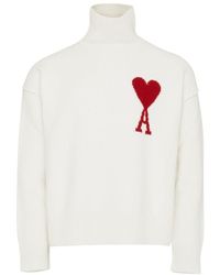 Ami Paris - Ami De Coeur Wool Turtleneck Sweater - Lyst