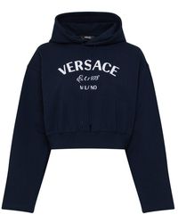 Versace - Milano Logo Series Embroidered Sweatshirt - Lyst