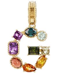 Dolce & Gabbana - Rainbow Alphabet G 18 Kt Yellow Gold Charm With Multicolor Fine Gems - Lyst