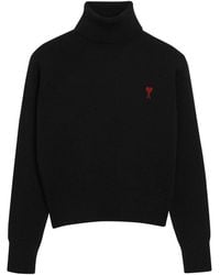 Ami Paris - Pull À Col Roulé Ami De Coeur - Lyst