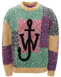 JW Anderson Anchor Patchwork Crewneck Sweater - Multicolor