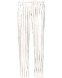 Dolce & Gabbana - Pinstriped Linen Trousers - Lyst