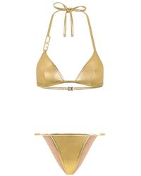 Dolce & Gabbana - Triangle Bikini With Dg Logo - Lyst