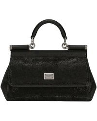 Dolce & Gabbana - Small Sicily Bag With Rhinestones - Lyst
