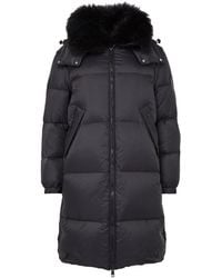 Yves Salomon - Hooded Maxi Puffer Jacket With A Lambswool Collar - Lyst