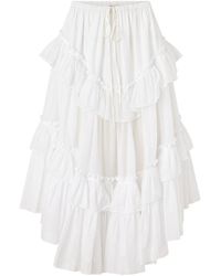 Chloé - Midi Rock Mit Volants - Lyst