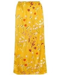Damen Bekleidung Röcke Maxiröcke BERNADETTE Kennedy Maxirock Aus Taft Mit Blumenprint in Gelb 
