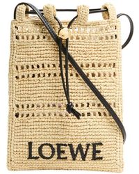 Loewe - Drawstring Pocket Aus Raffia - Lyst