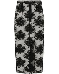 Dolce & Gabbana - Lace Pencil Skirt With Slit - Lyst