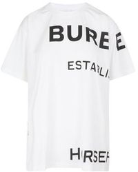 Burberry Horseferry Print Cotton Oversized T-shirt - White