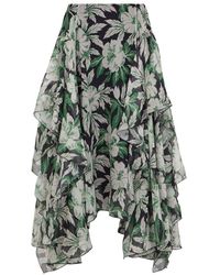 Loewe - Floral Print Flowing Skirt - Lyst