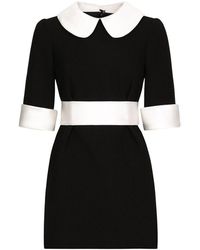 Dolce & Gabbana - Short Wool Crepe Dress - Lyst