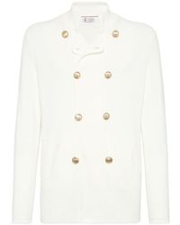 Brunello Cucinelli - Cardigan With Metal Buttons - Lyst