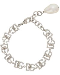 Dolce & Gabbana - Link Bracelet With Multiple Dg Logo - Lyst
