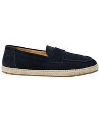 Brunello Cucinelli - Suede Loafers With Rope Insert - Lyst