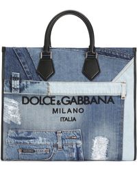 Dolce & Gabbana - Sac de shopping grand modèle en patchwork de denim - Lyst