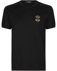 Dolce & Gabbana - T-Shirt aus Baumwolle mit Stickerei - Lyst