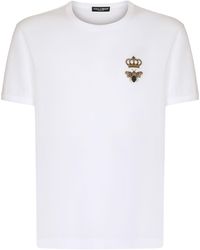 Dolce & Gabbana - T-Shirt aus Baumwolle mit Stickerei - Lyst