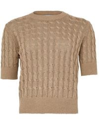 Max Mara - Round Neck Knitted T-Shirt - Lyst