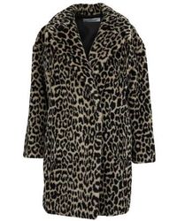 Harris Wharf London Manteau en fourrure artificielle - Noir