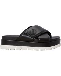 Moncler Camelia Leather Mules - Black