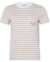 Max Mara - Striped T-Shirt With Logo - Lyst