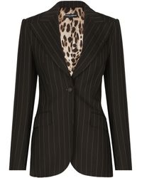 Dolce & Gabbana - Veste droite Turlington en laine à rayures tennis - Lyst