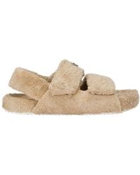Dolce & Gabbana - Terrycloth Sandals With Logo Tag - Lyst