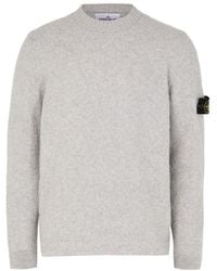 Stone Island - Logo Patch Crew Neck Sweater - Lyst