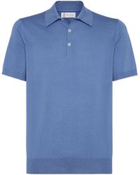 Brunello Cucinelli - Poloshirt aus leichtem Strickgewirk - Lyst