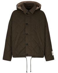 Dolce & Gabbana - Quilted Cotton Jacket With Hood - Lyst