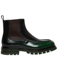 Santoni Leather Chelsea Boot - Black
