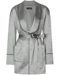 Dolce & Gabbana - Kim Dolce&gabbana Satin Pajama Shirt With Belt - Lyst