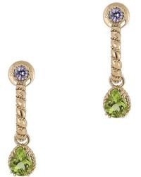 Dolce & Gabbana - 18 Kt Yellow Gold Earrings With Multicolor Fine Gemstones - Lyst