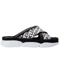 Moncler Logo Mules - Black
