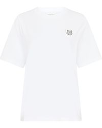 Maison Kitsuné - Komfort-T-Shirt mit Bold Fox Head-Aufnäher - Lyst