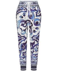Dolce & Gabbana - Majolica-Print Cady Jogging Pants - Lyst