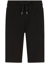 Dolce & Gabbana - Jersey Jogging Shorts With Logo Tag - Lyst