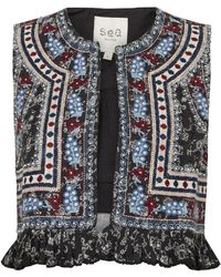 Sea - Everly Embroidery Quilted Jacket - Lyst