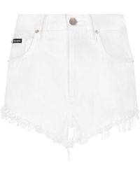 Dolce & Gabbana - Denim Shorts With Ripped Details - Lyst