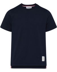 Thom Browne - T-shirt à manche courte avec fente latérale en coton - Lyst