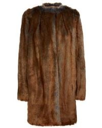 Dries Van Noten Manteau en fausse fourrure - Marron