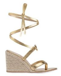 Gianvito Rossi Leather Ribbon Beachclub Sandals in White | Lyst