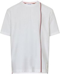 Thom Browne - Short-Sleeved T-Shirt With Striped Band - Lyst