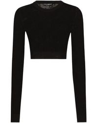 Dolce & Gabbana - Cropped Viscose Sweater - Lyst