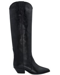 Isabel Marant Denvee 50 Leather Knee-high Boots - Black