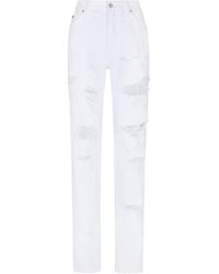 Dolce & Gabbana - Boyfriend-Jeans aus Distressed-Denim - Lyst