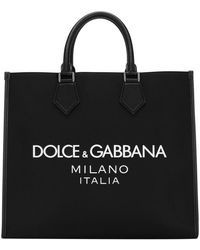 Dolce & Gabbana - Large Nylon Shopper With Rubberized Logo - Lyst