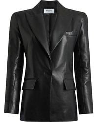 Balmain - Single-Breasted Leather Blazer - Lyst