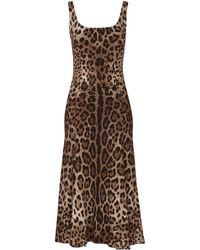 Dolce & Gabbana - Wadenlanges Kleid aus Cady - Lyst
